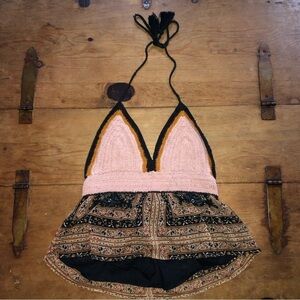 American Eagle Crochet Halter Top Size Small